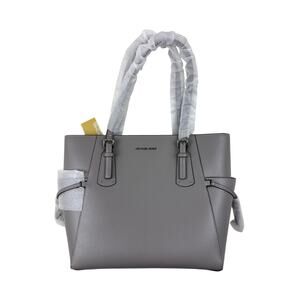 Michael Kors Tote Bag Voyager Large East West Saffiano Leather Pearl Grey NEW